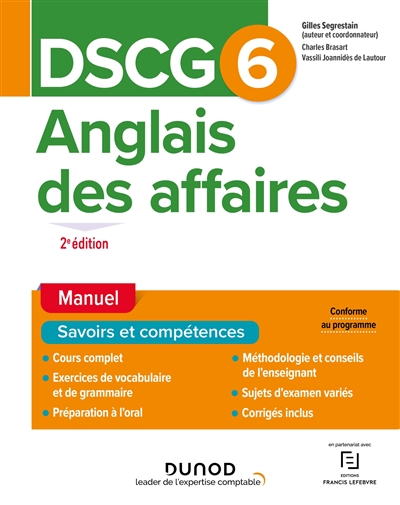 DSCG 6, anglais des affaires : manuel, savoirs et compétences