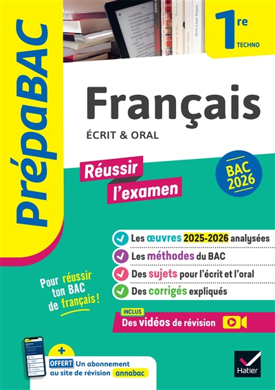 Français 1re techno, écrit & oral : bac 2026