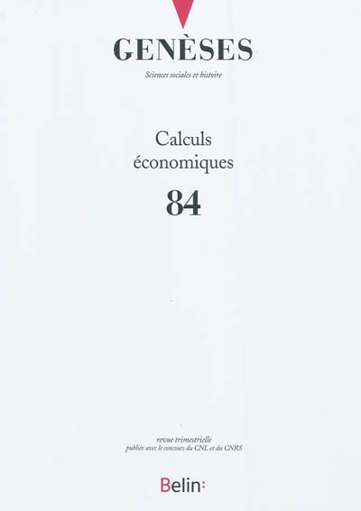 Genèses, n° 84. Calculs...