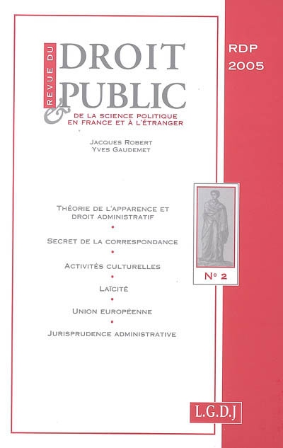 revue du droit public et de la science politique en france et à l'étranger, n° 2 (2005)