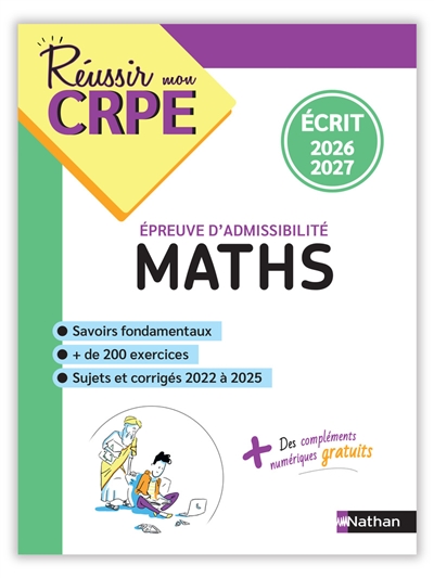 Maths, épreuve d'admissibilité : écrit 2026-2027