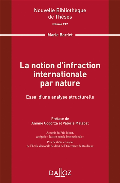 La notion d'infraction internationale par nature : essai d'une analyse structurelle