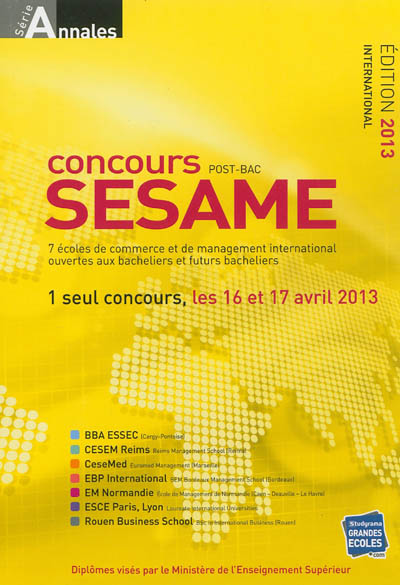 Concours Sésame : annales...