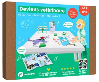 Deviens vétérinaire : kit Pandacraft 8-12 ans : Ouvre ta clinique vétérinaire et prends soin de tes patients