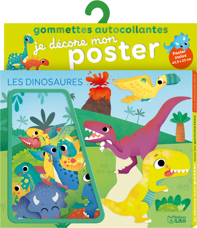 Les dinosaures : je décore mon poster : gommettes autocollantes