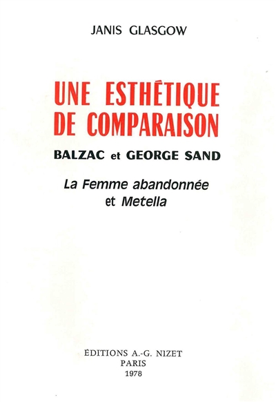 une esthétique de comparaison : balzac et george sand, la femme abandonnée et metella