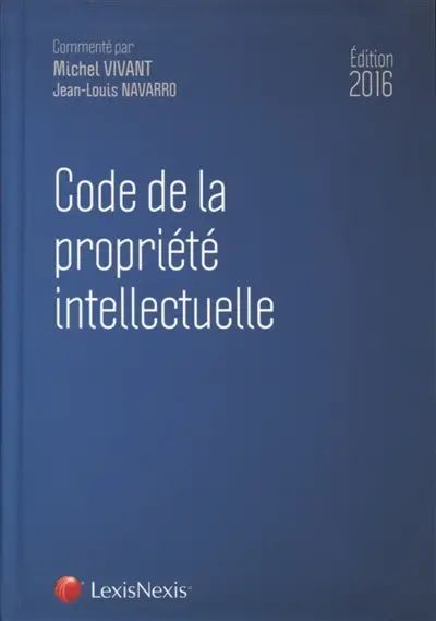 Code de la propriété intellectuelle 2016