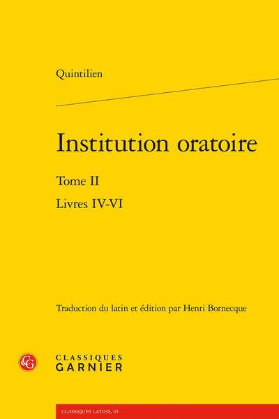 Institution oratoire. Vol....