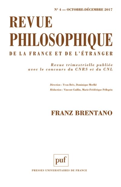 Revue philosophique, n° 4 (2017). Franz Brentano