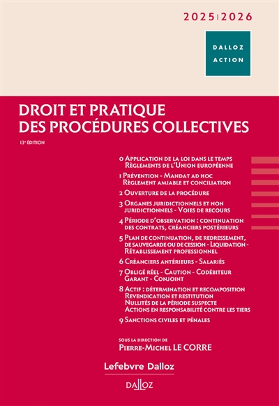 Droit et pratique des procédures collectives 2025-2026