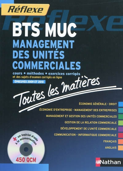 Management des unités commerciales BTS : cours, méthodes, exercices corrigés
