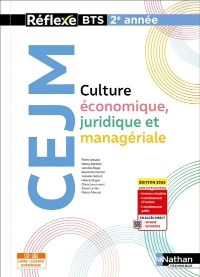 Culture économique, juridique et managériale BTS 2e année : livre + licence numérique