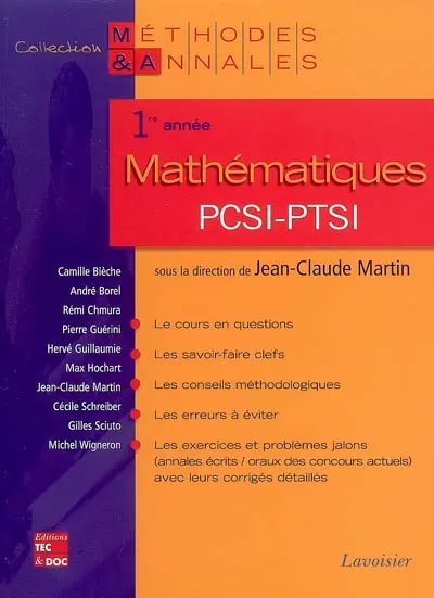 Mathématiques PCSI-PTSI : 1re année