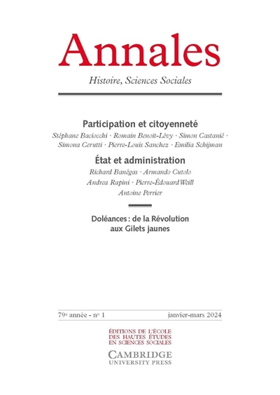 Annales, n° 1 (2024). Participation et citoyenneté