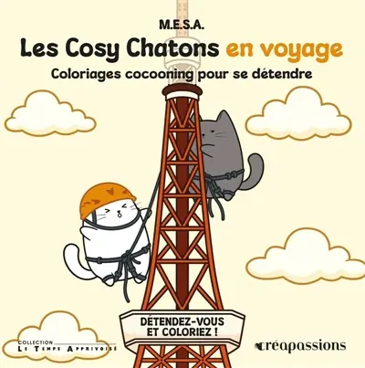 Les Cosy Chatons en voyage : Coloriages cocooning pour se détendre