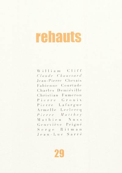 Rehauts, n° 29