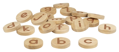 Jetons bois-Lettres script