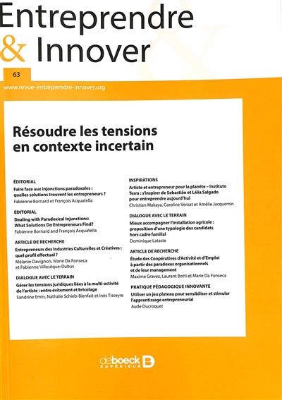 Entreprendre & innover, n°...