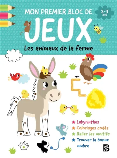 Les animaux de la ferme : mon premier bloc de jeux