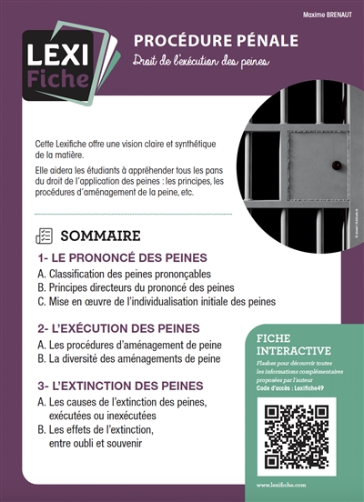 Procédure pénale : droit de l'exécution des peines