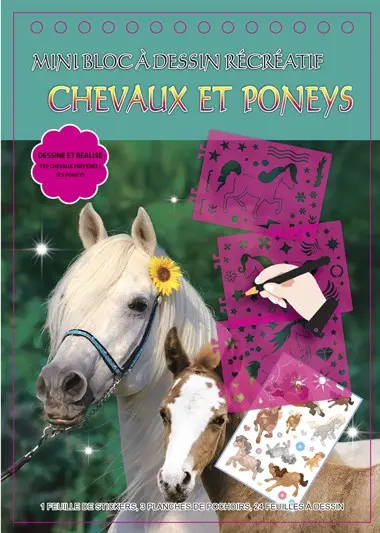 Chevaux et poneys : mini bloc à dessin récréatif