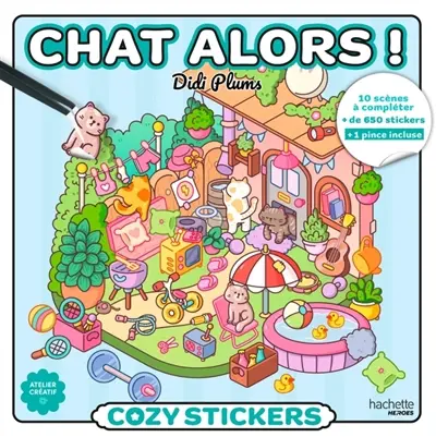 Cozy Stickers Didi Plums (avec pince) : Chat alors !
