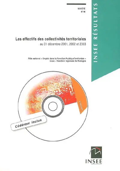 Les effectifs des collectivités territoriales au 31 décembre 2001, 2002 et 2003 : pôle national emploi dans la fonction publique territoriale