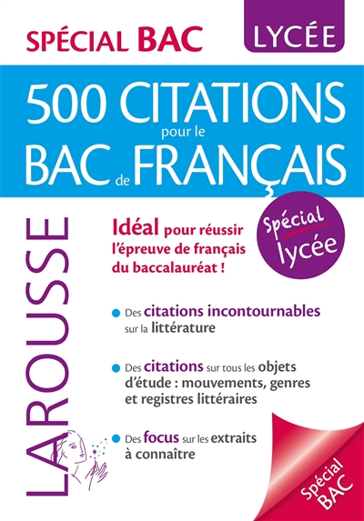 500 Citations Pour Le Bac De Francais Special Lycee Livre Para Premiere Lire Demain