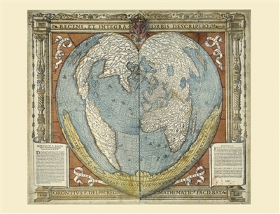 Mappemonde en forme de coeur : carte