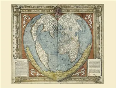 Mappemonde en forme de coeur. Heart-shaped world map