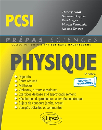 Physique PCSI : nouveaux programmes