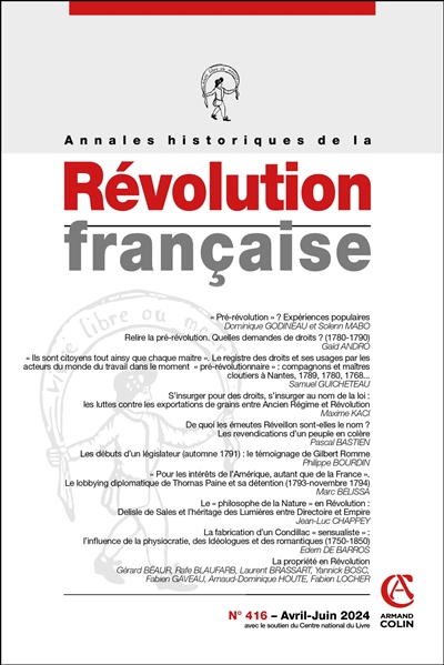 Annales historiques de la Révolution française, n° 416