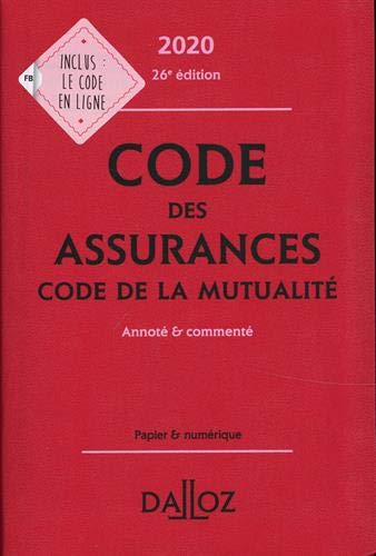 Code des assurances 2020. Code de la mutualité 2020