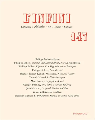 Infini (L'), n° 147