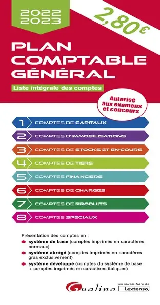 Plan comptable général 2022-2023 : liste intégrale des comptes