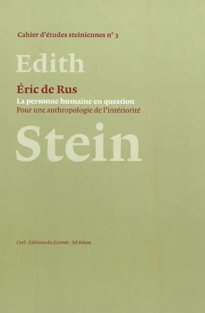 La personne humaine en question : pour une anthropologie de l'intériorité