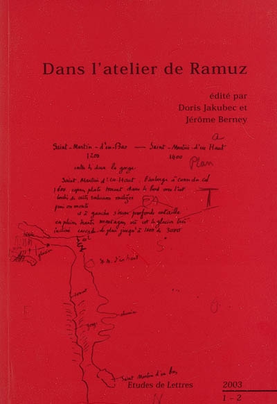 Etudes de lettres, n° 1-2 (2003). Dans l'atelier de Ramuz