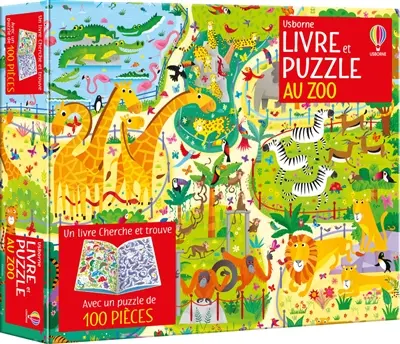 Au zoo : Coffret livre et puzzle (100 pièces) : Dès 5 ans