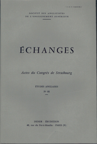 Echanges : actes du Colloque de Strasbourg 1979
