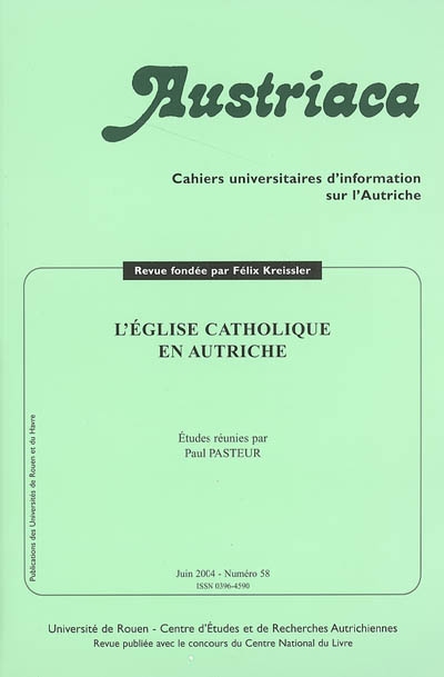 Austriaca, n° 58. L'Eglise catholique en Autriche