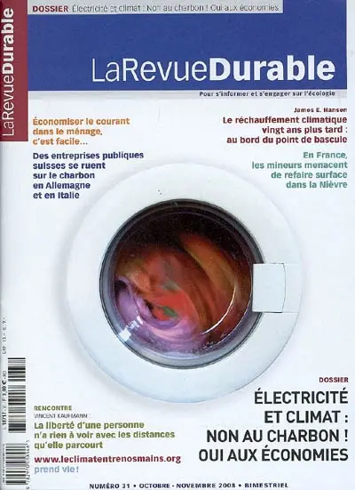 Revue durable (La), n° 31. Electricité et climat : non au charbon ! oui aux économies