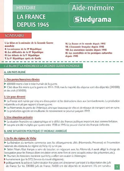 La France depuis 1945