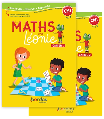 Les maths avec Léonie CM1, cycle 3 : cahiers de l'élève 1 et 2 : conforme aux programmes 2020 et aux repères de progression 2019