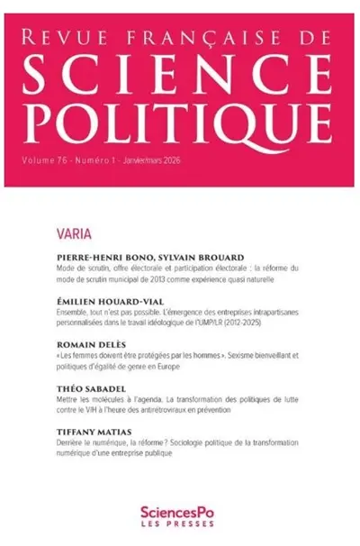 Revue française de science politique, n° 76-1