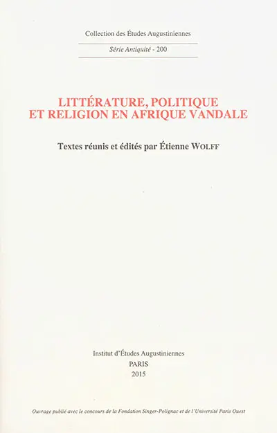 Littérature, politique et religion en Afrique vandale