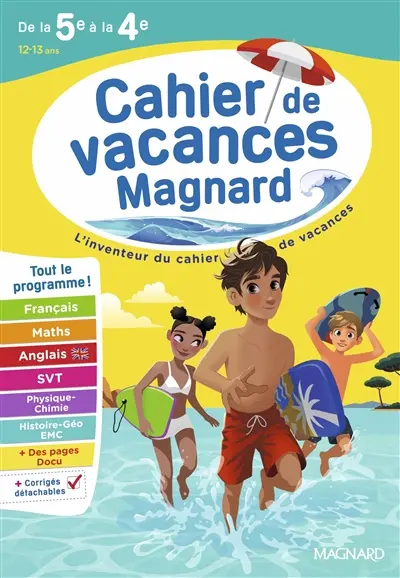 Cahier de vacances Magnard de la 5e à la 4e, 12-13 ans : tout le programme !