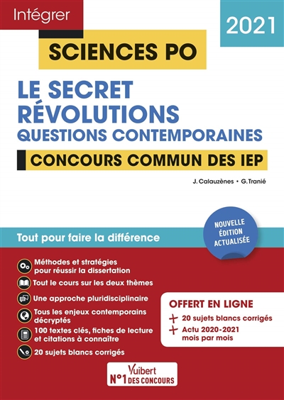Le secret, révolutions : questions contemporaines : concours commun des IEP, 2021