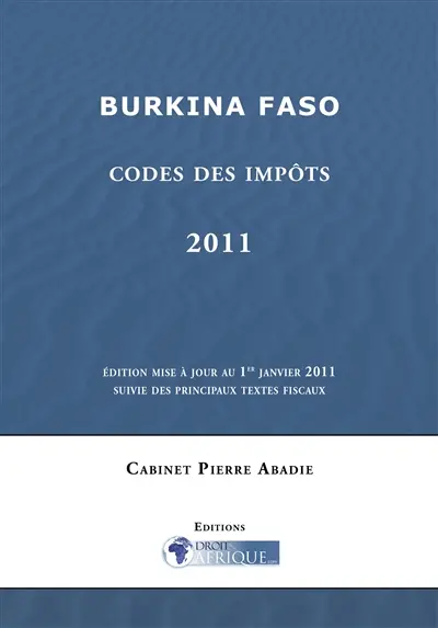 Burkina Faso, Codes des impots 2011