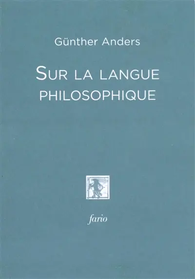 Sur la langue philosophique