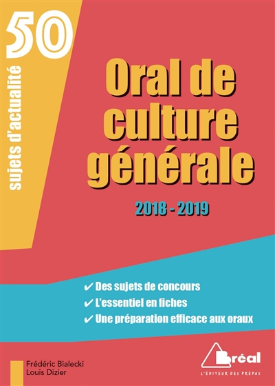 50 sujets d'actualité : oral de culture générale, 2018-2019